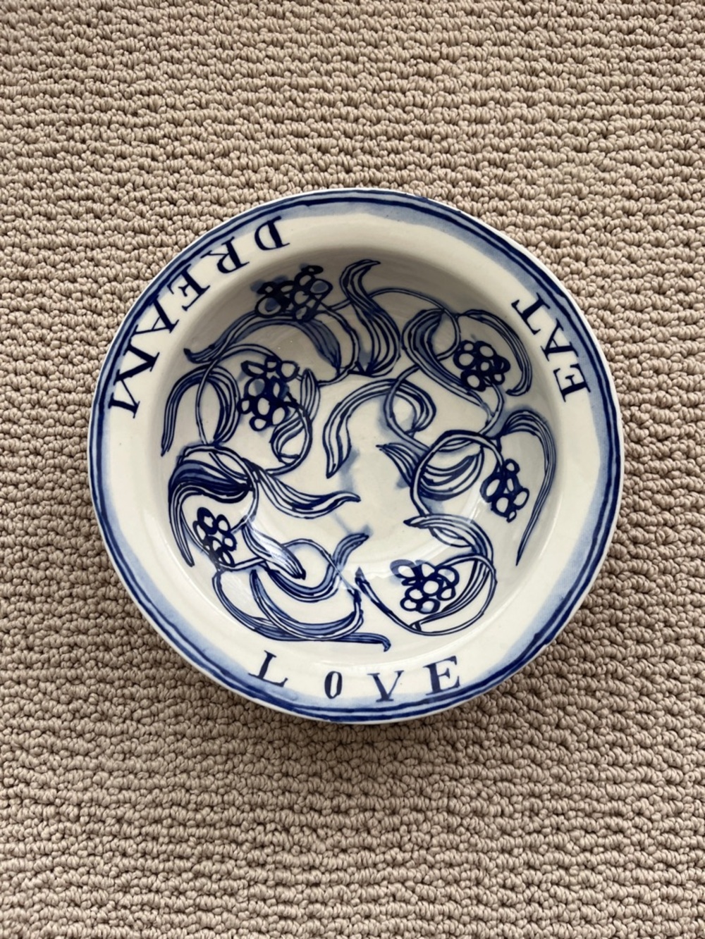 RUAN HOFFMANN FOR ANTHOLOGIE BLUE AND WHITE BOWL